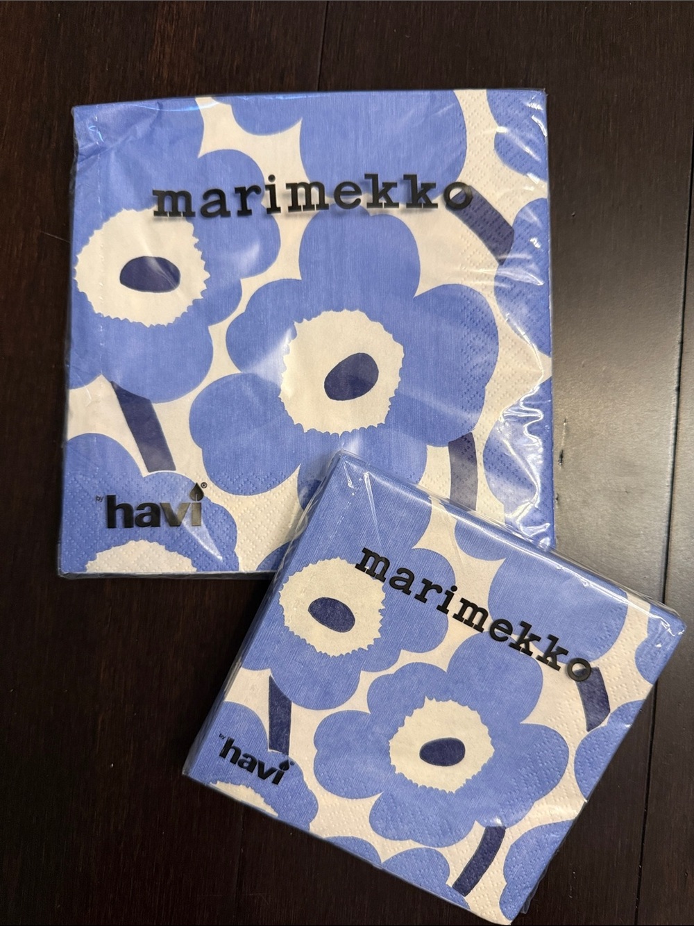 MARIMEKKO Blue Unikko Floral Paper Napkins - Set of 2